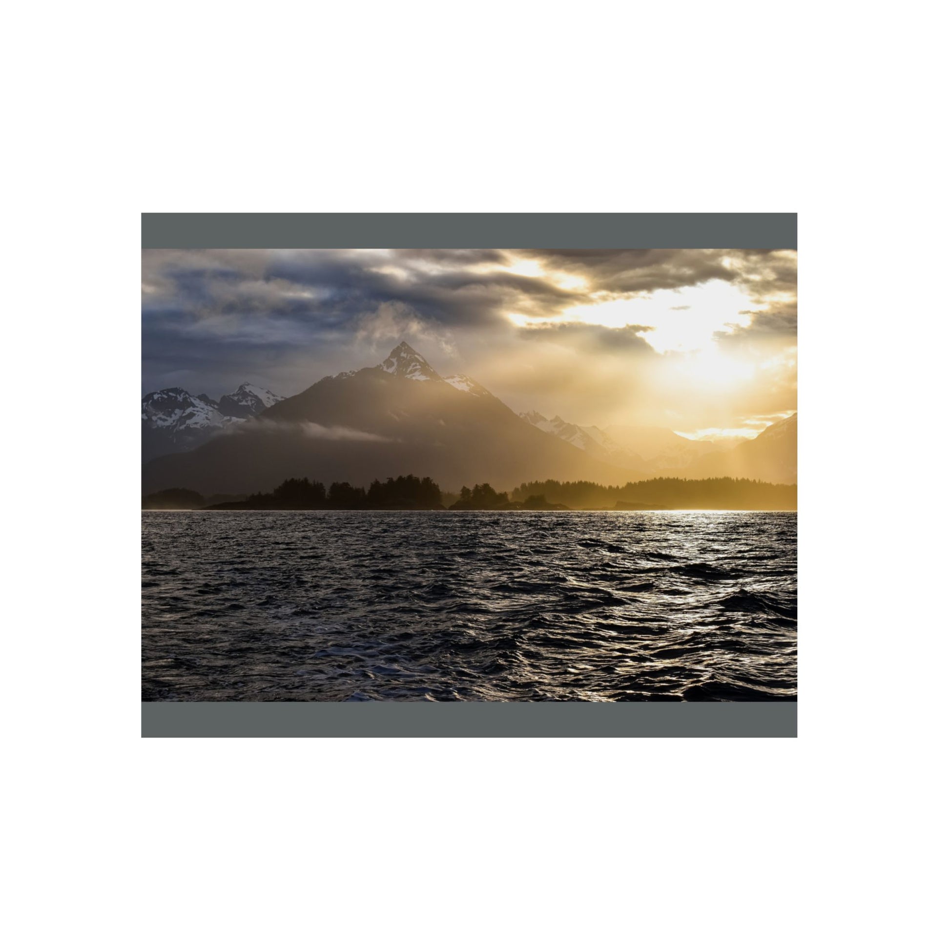 Framed Nature Artwork Print, Coastal Landscape Wall Decor, Mountain and Sea Art, Home Office Decor, Gift for Nature Lovers