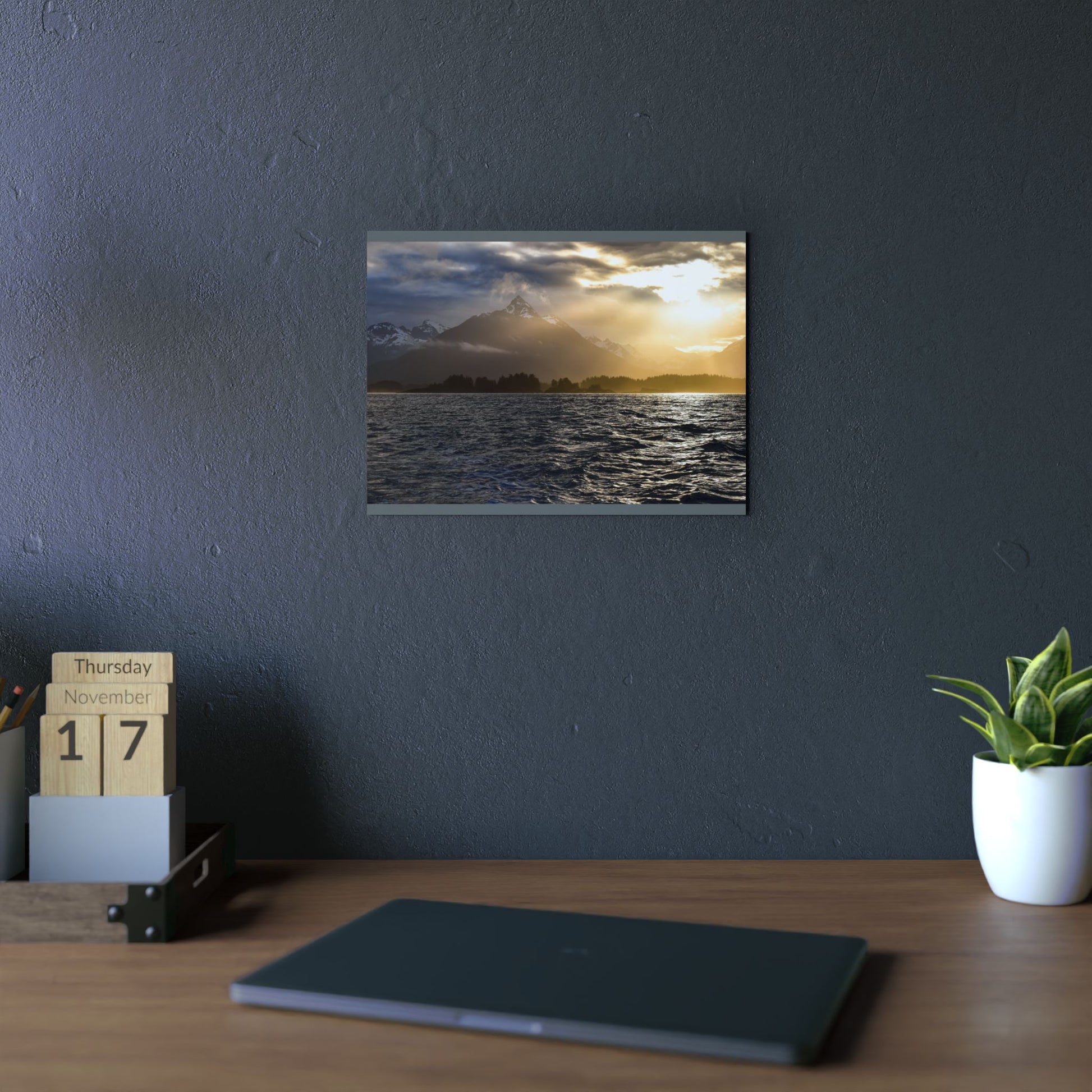 Framed Nature Artwork Print, Coastal Landscape Wall Decor, Mountain and Sea Art, Home Office Decor, Gift for Nature Lovers