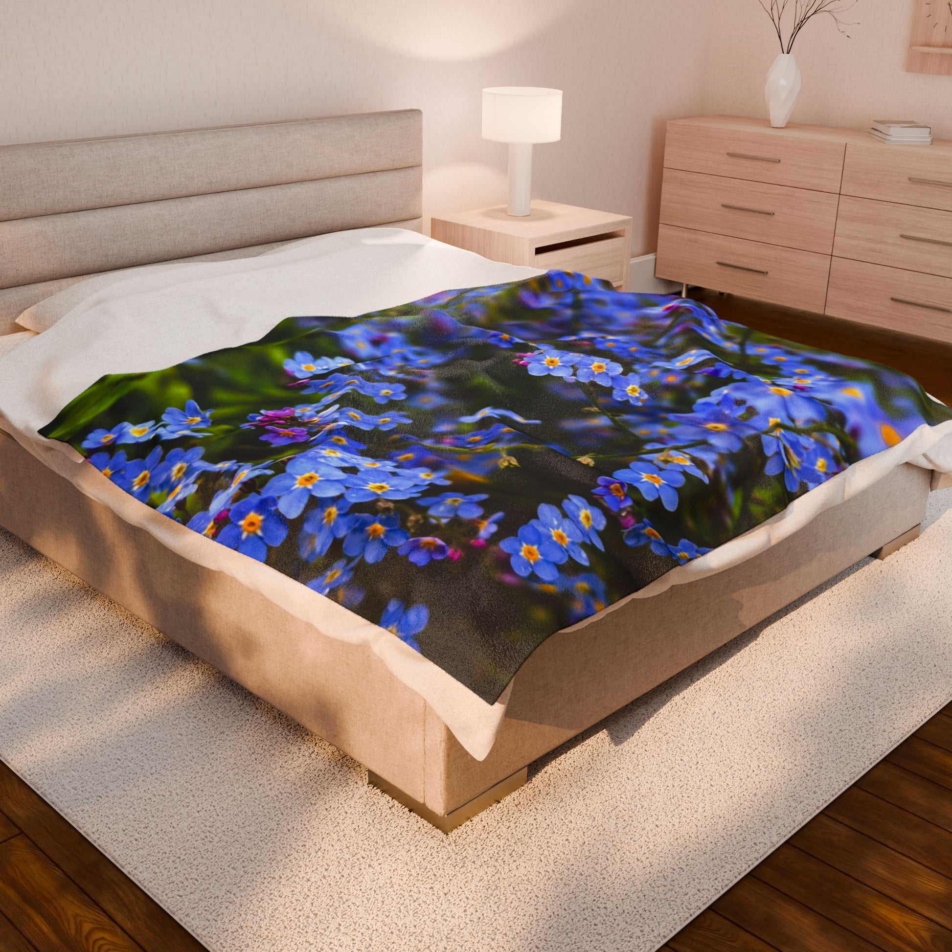 Plush Blanket with Alaskas State Flower