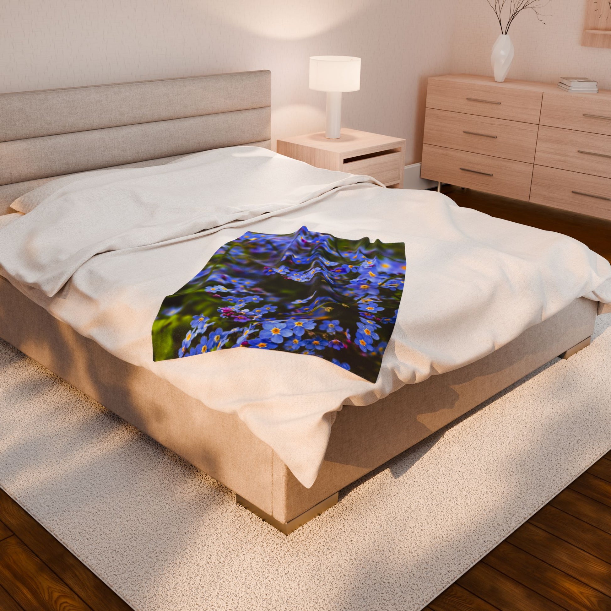 Plush Blanket with Alaskas State Flower