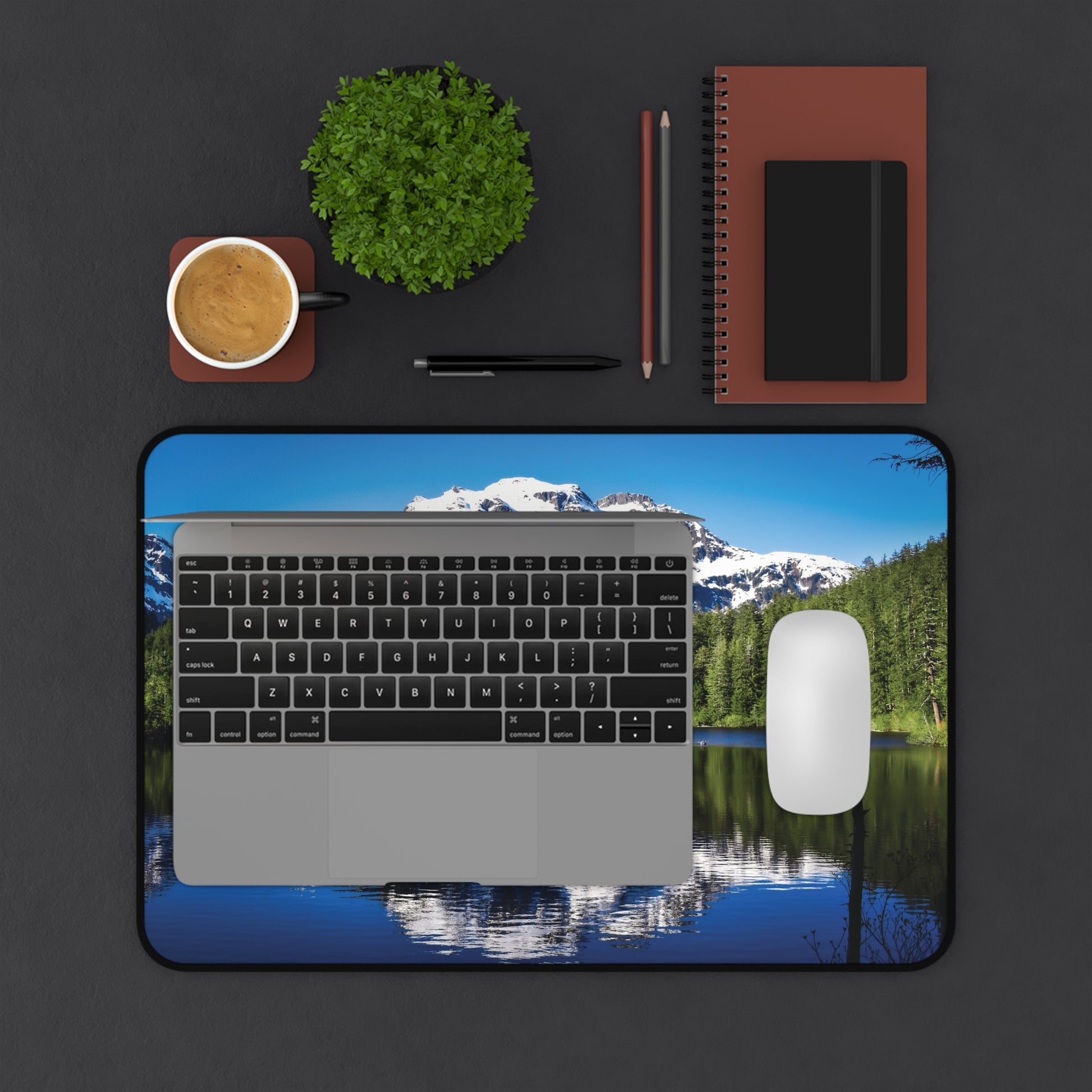 Desk Mat - Perfect Day at Beaver Lake in Sitka, Alaska Design