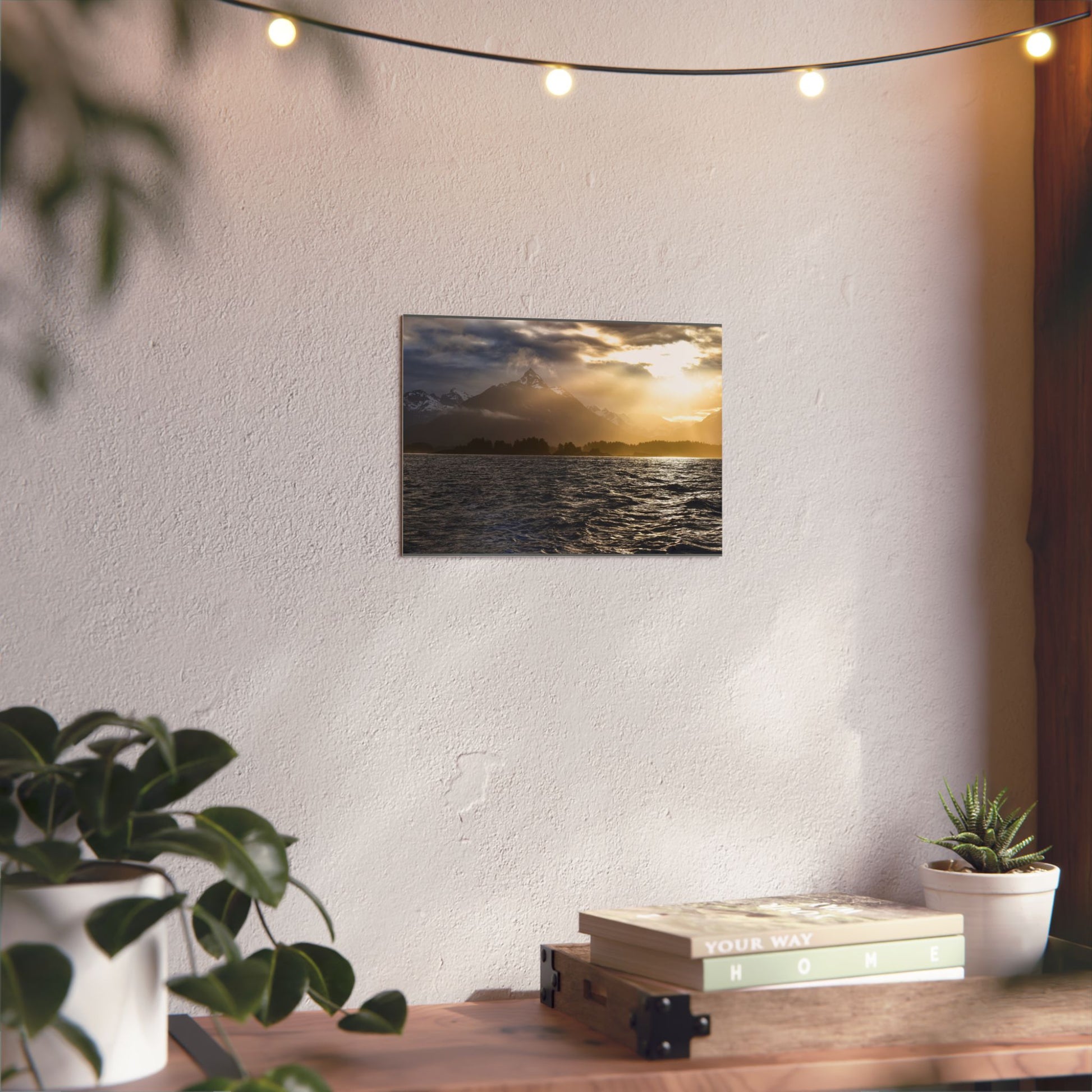 Framed Nature Artwork Print, Coastal Landscape Wall Decor, Mountain and Sea Art, Home Office Decor, Gift for Nature Lovers