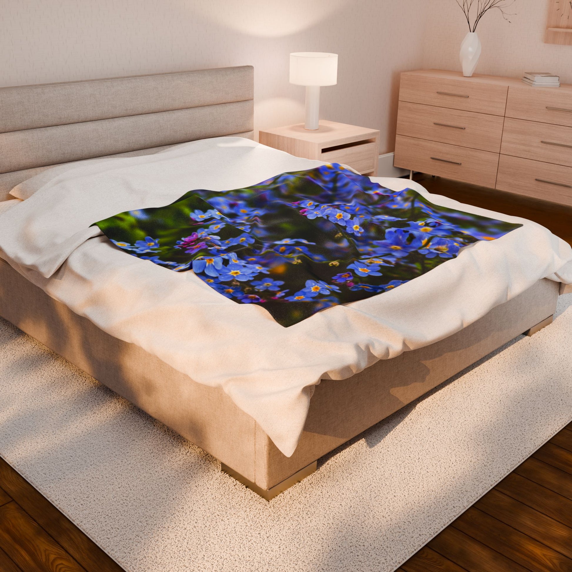 Plush Blanket with Alaskas State Flower