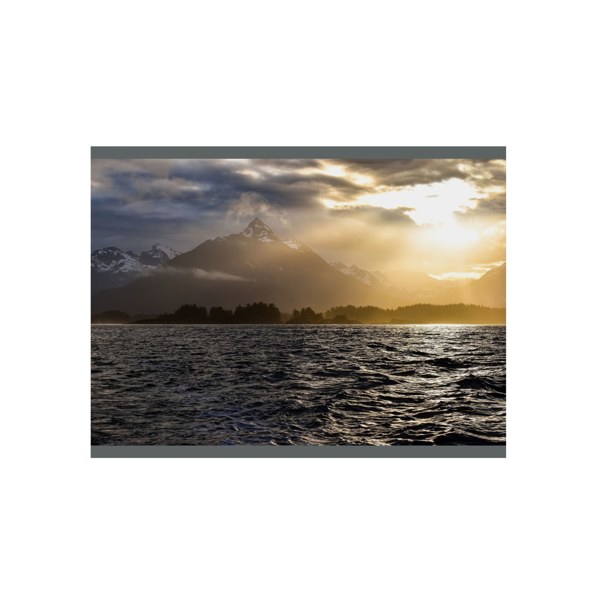 Framed Nature Artwork Print, Coastal Landscape Wall Decor, Mountain and Sea Art, Home Office Decor, Gift for Nature Lovers