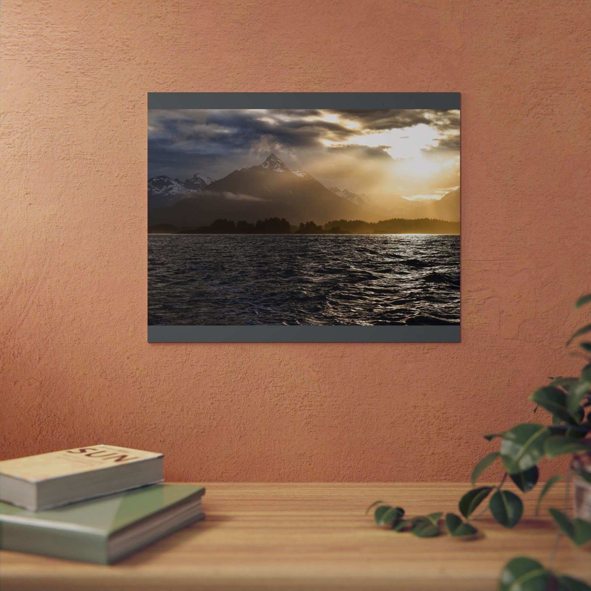 Framed Nature Artwork Print, Coastal Landscape Wall Decor, Mountain and Sea Art, Home Office Decor, Gift for Nature Lovers