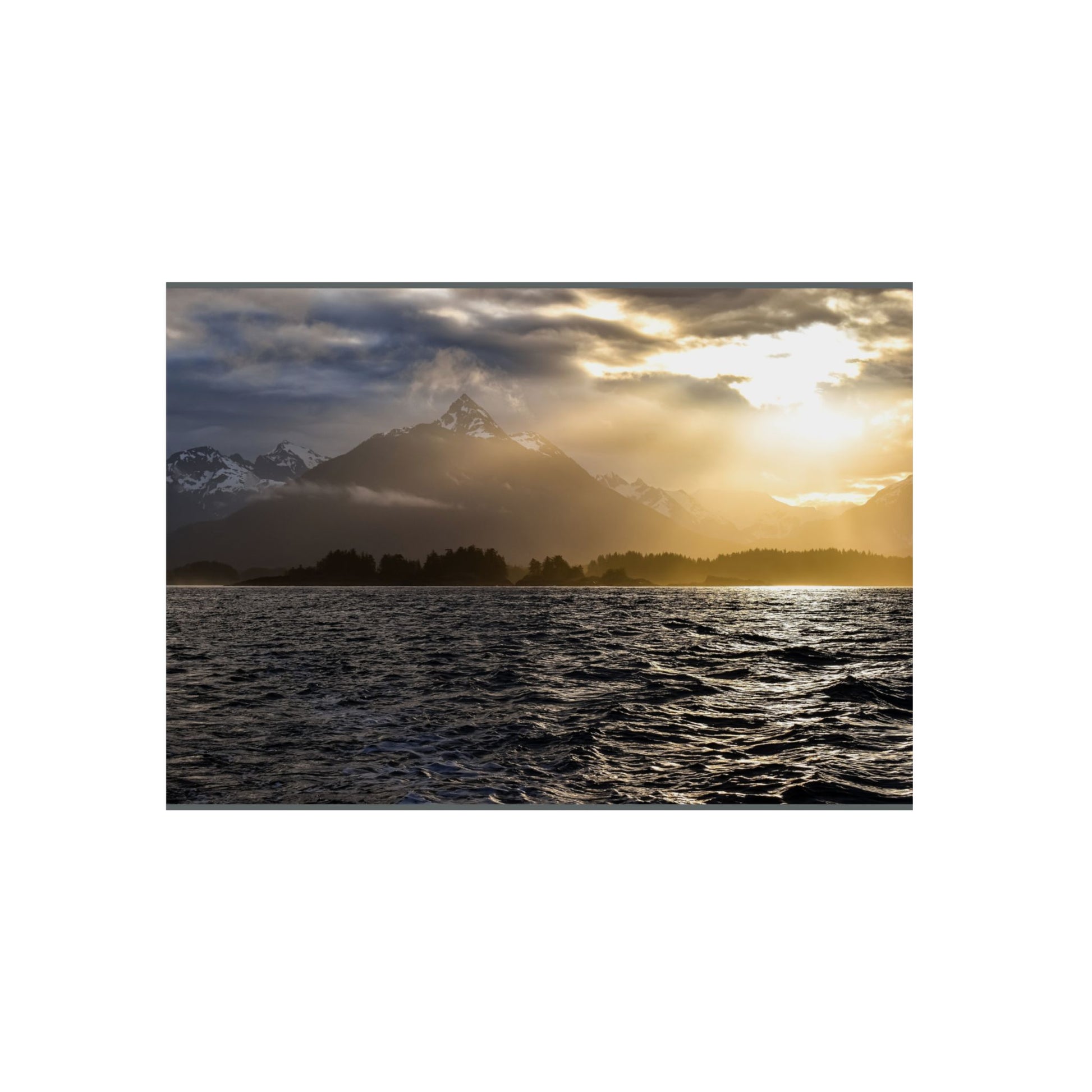 Framed Nature Artwork Print, Coastal Landscape Wall Decor, Mountain and Sea Art, Home Office Decor, Gift for Nature Lovers