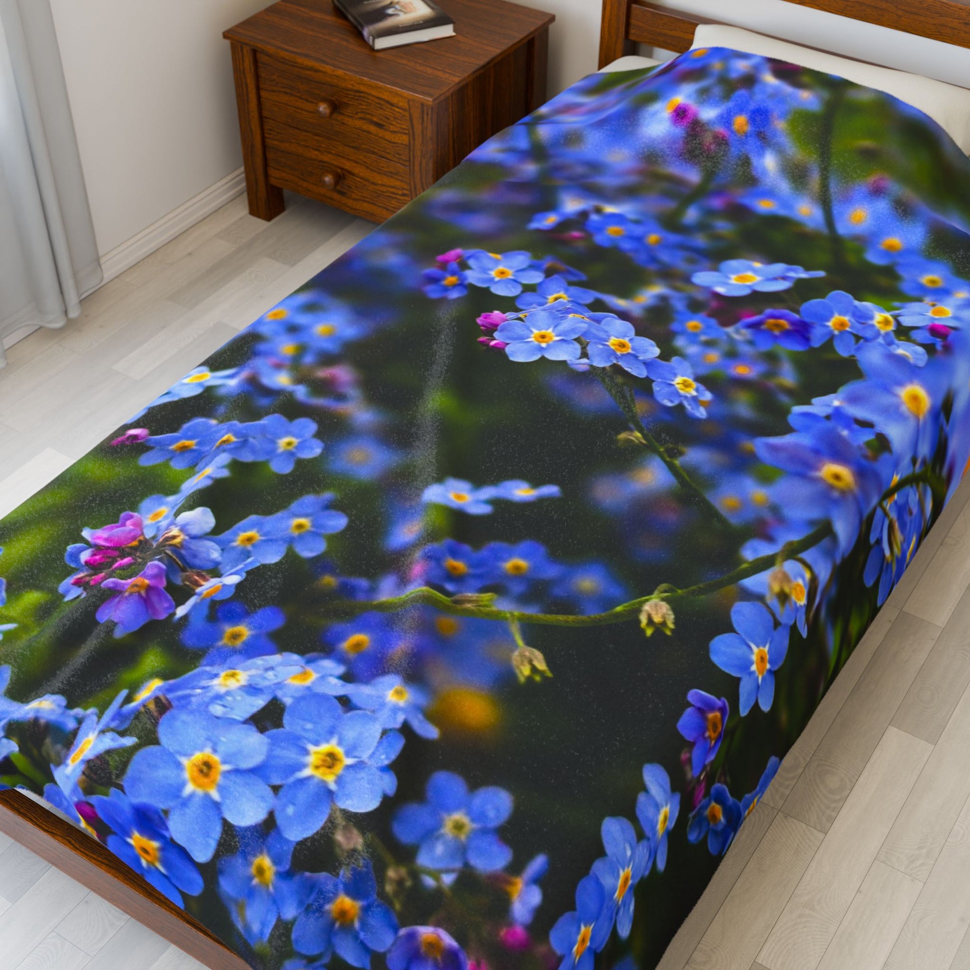 Plush Blanket with Alaskas State Flower