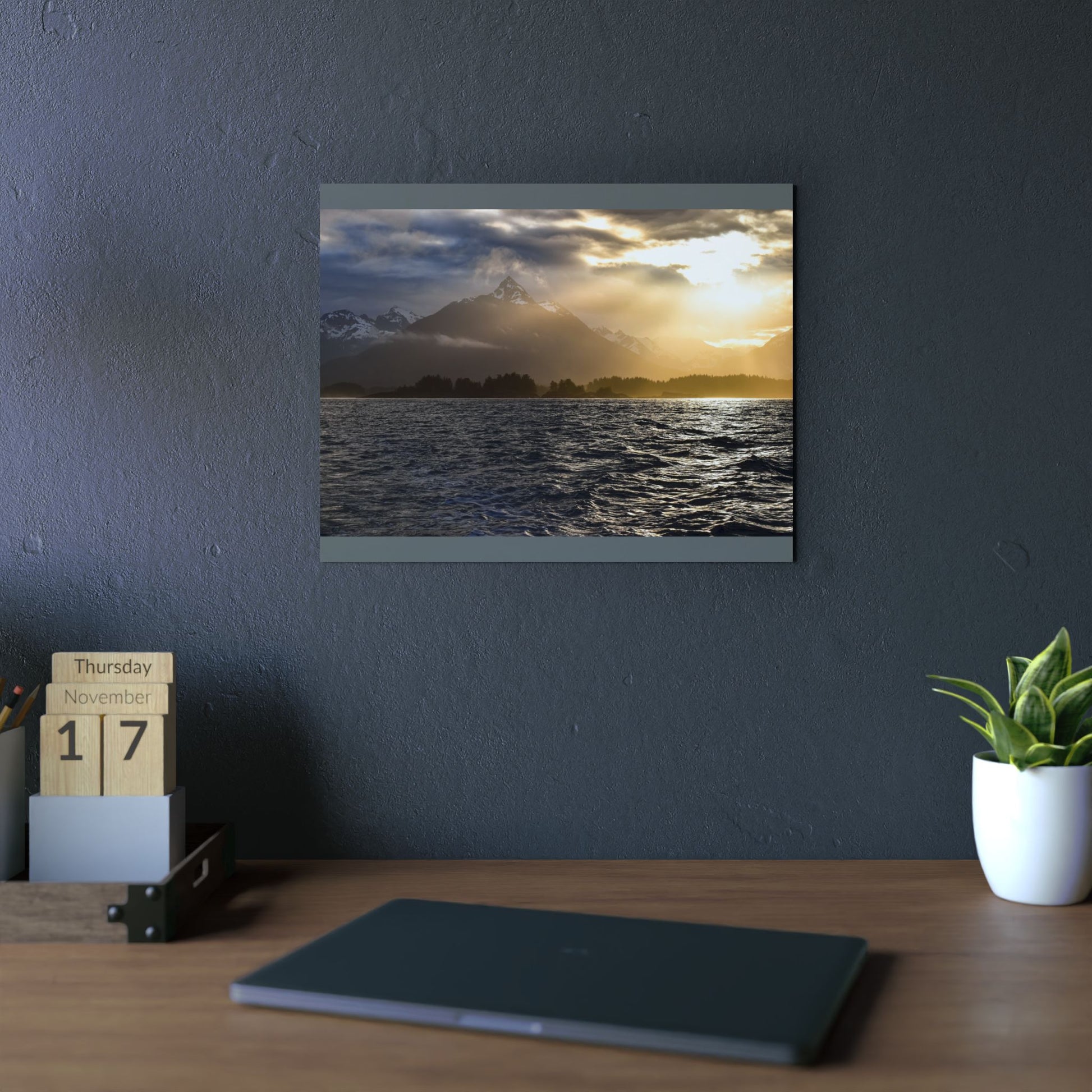 Framed Nature Artwork Print, Coastal Landscape Wall Decor, Mountain and Sea Art, Home Office Decor, Gift for Nature Lovers