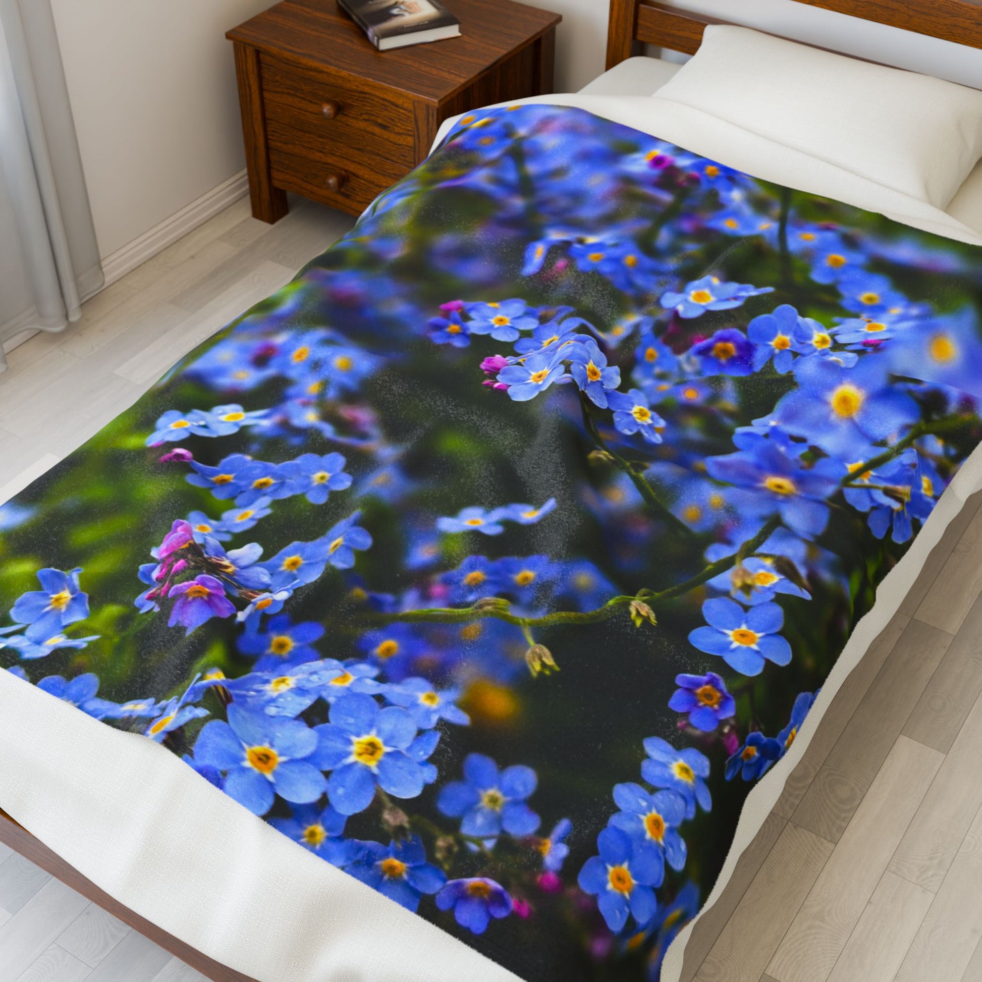 Plush Blanket with Alaskas State Flower