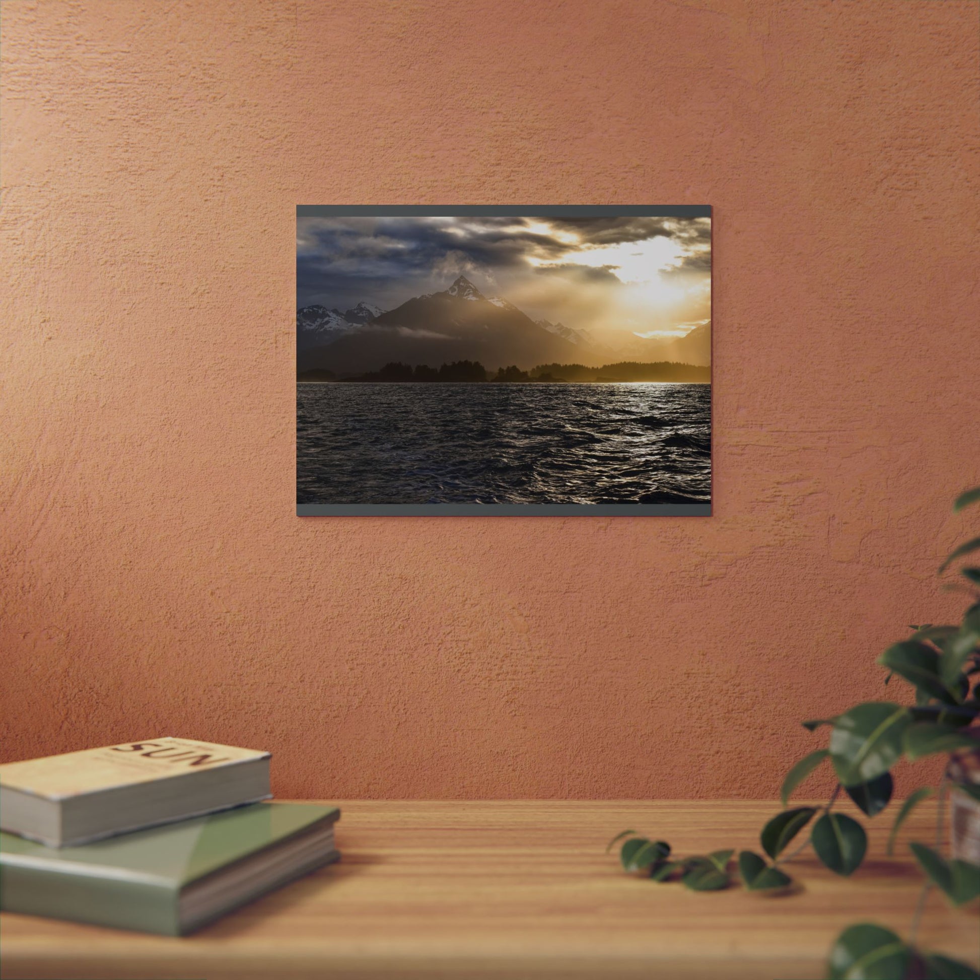 Framed Nature Artwork Print, Coastal Landscape Wall Decor, Mountain and Sea Art, Home Office Decor, Gift for Nature Lovers