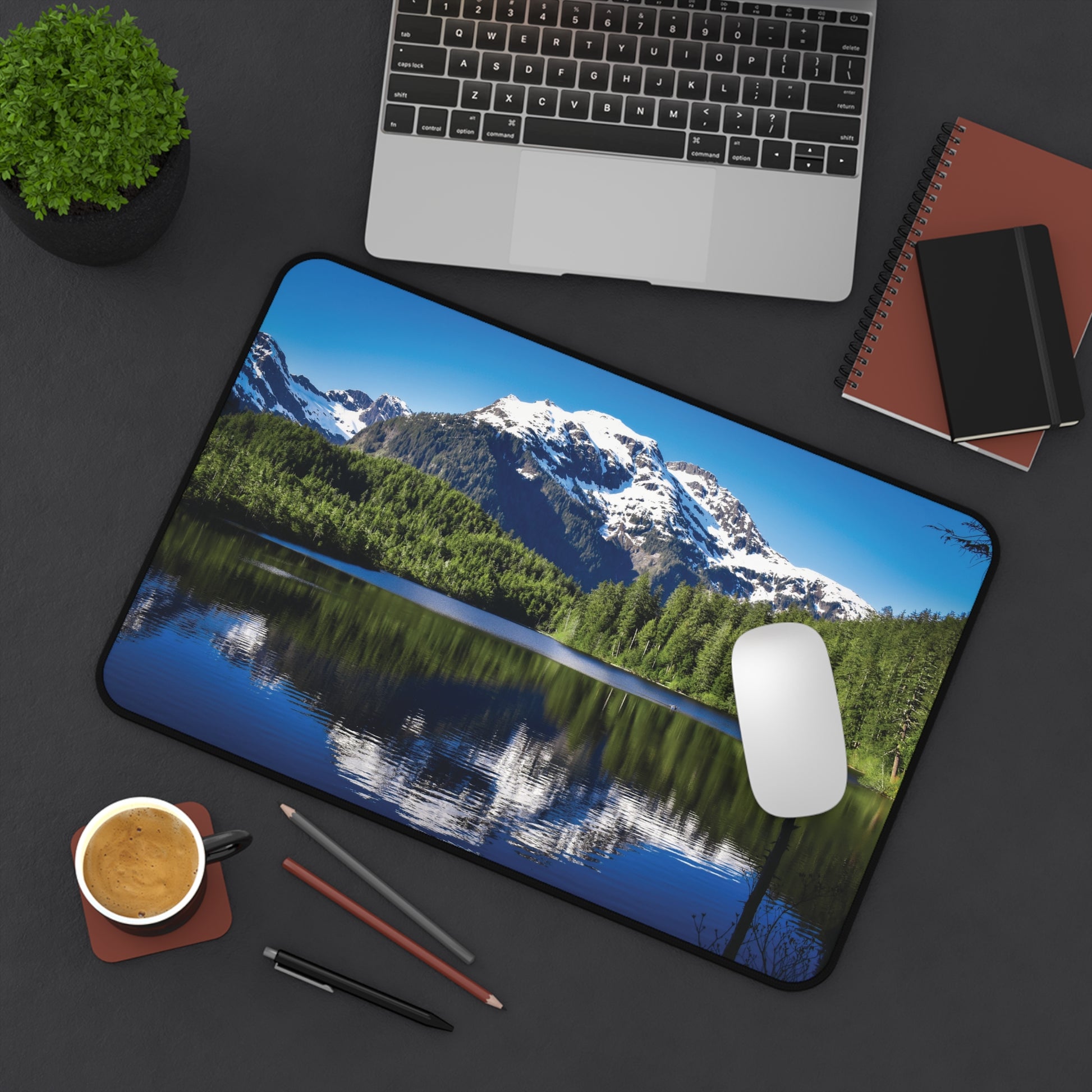 Desk Mat - Perfect Day at Beaver Lake in Sitka, Alaska Design