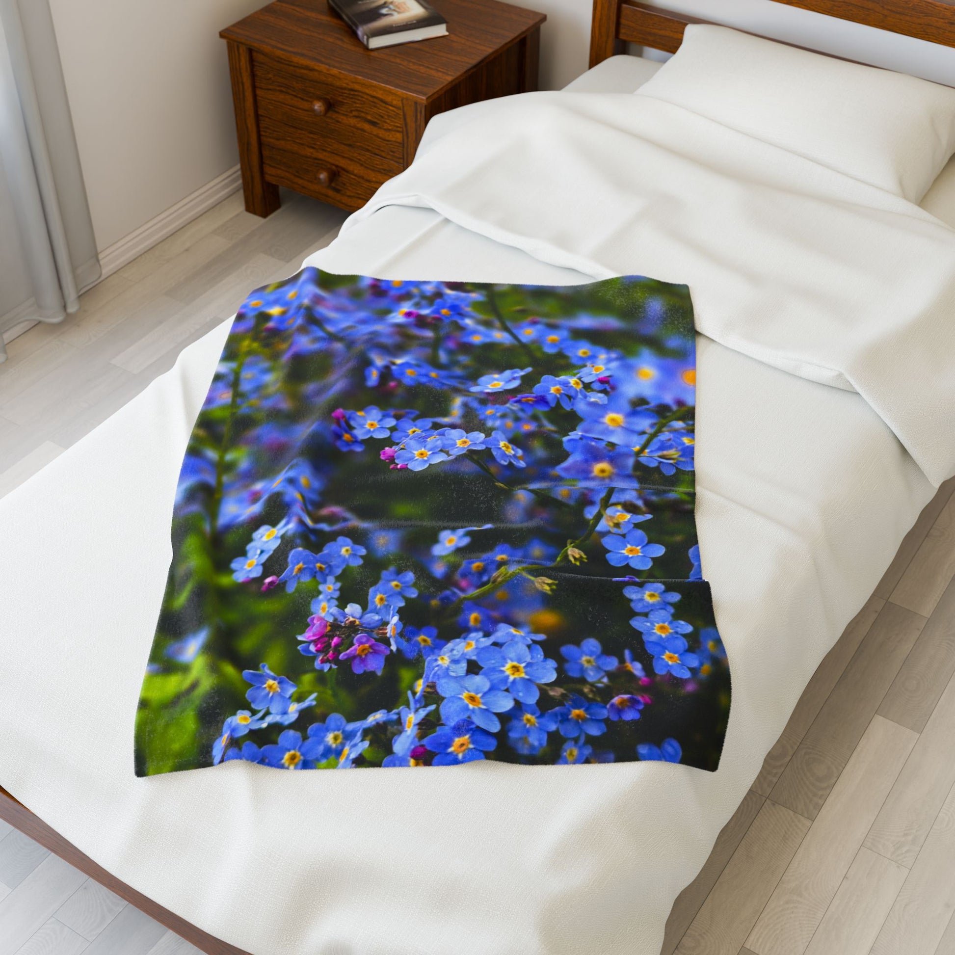 Plush Blanket with Alaskas State Flower