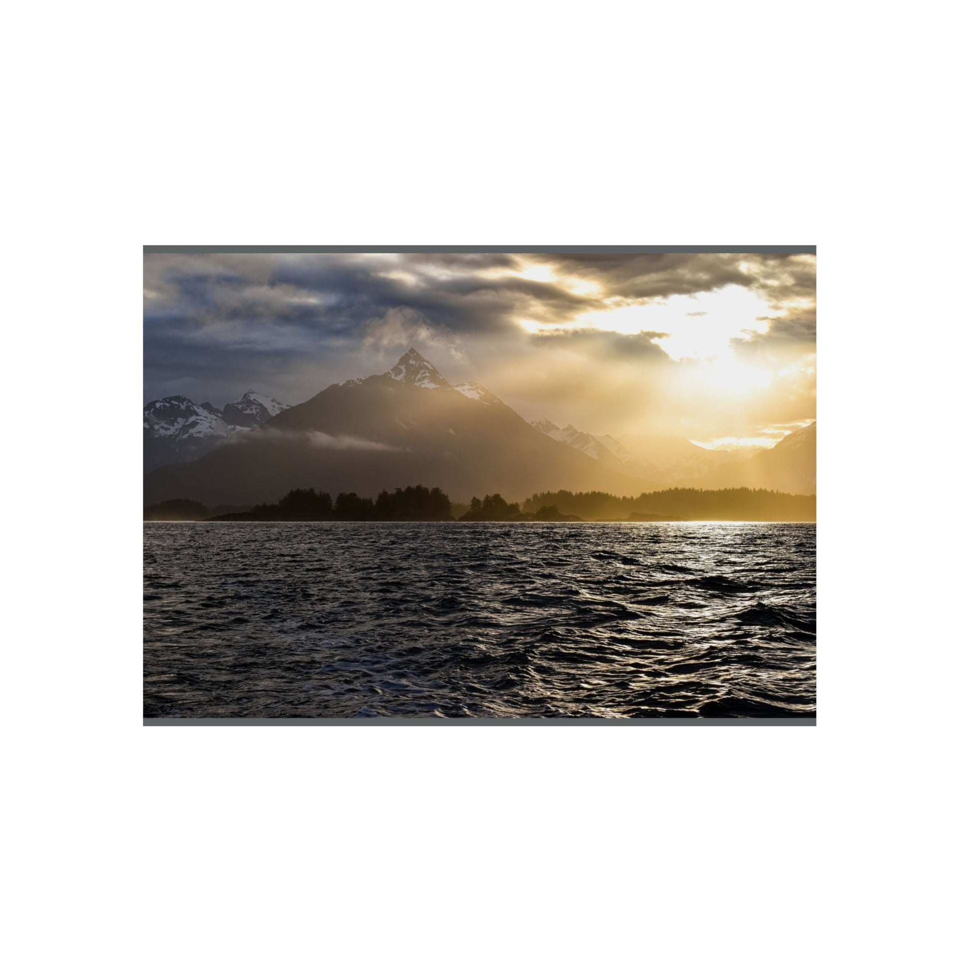 Framed Nature Artwork Print, Coastal Landscape Wall Decor, Mountain and Sea Art, Home Office Decor, Gift for Nature Lovers